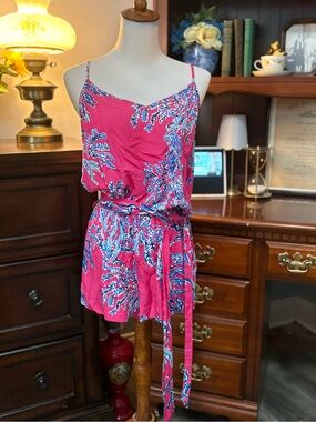 Lilly Pulitzer Pink Blue White Printed Dress
